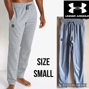 Under Armour Mens Joggers Rival Fleece Loose Pants Light Gray Heather Size Small